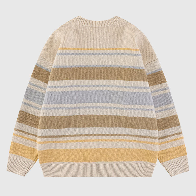 Style Core Aesthetics, New Style Trends Color-blocked Stripe Sweater