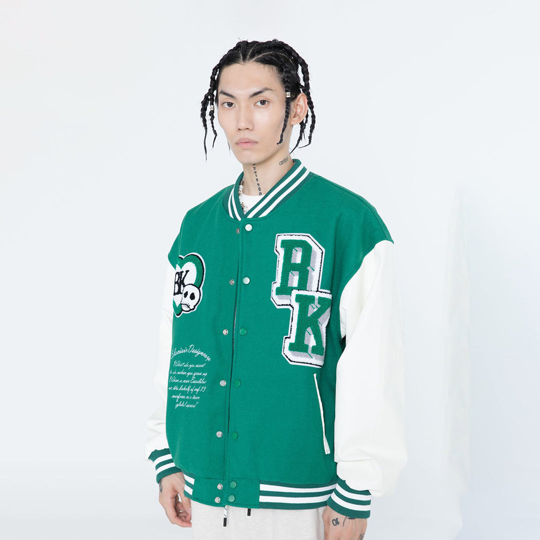 Style Core Aesthetics, New Style Trends Color matching Armband Varsity Jackets