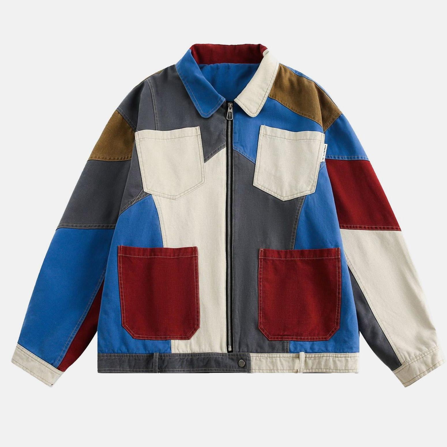 Style Core Aesthetics, New Style Trends Colorblock Patchwork Jacket
