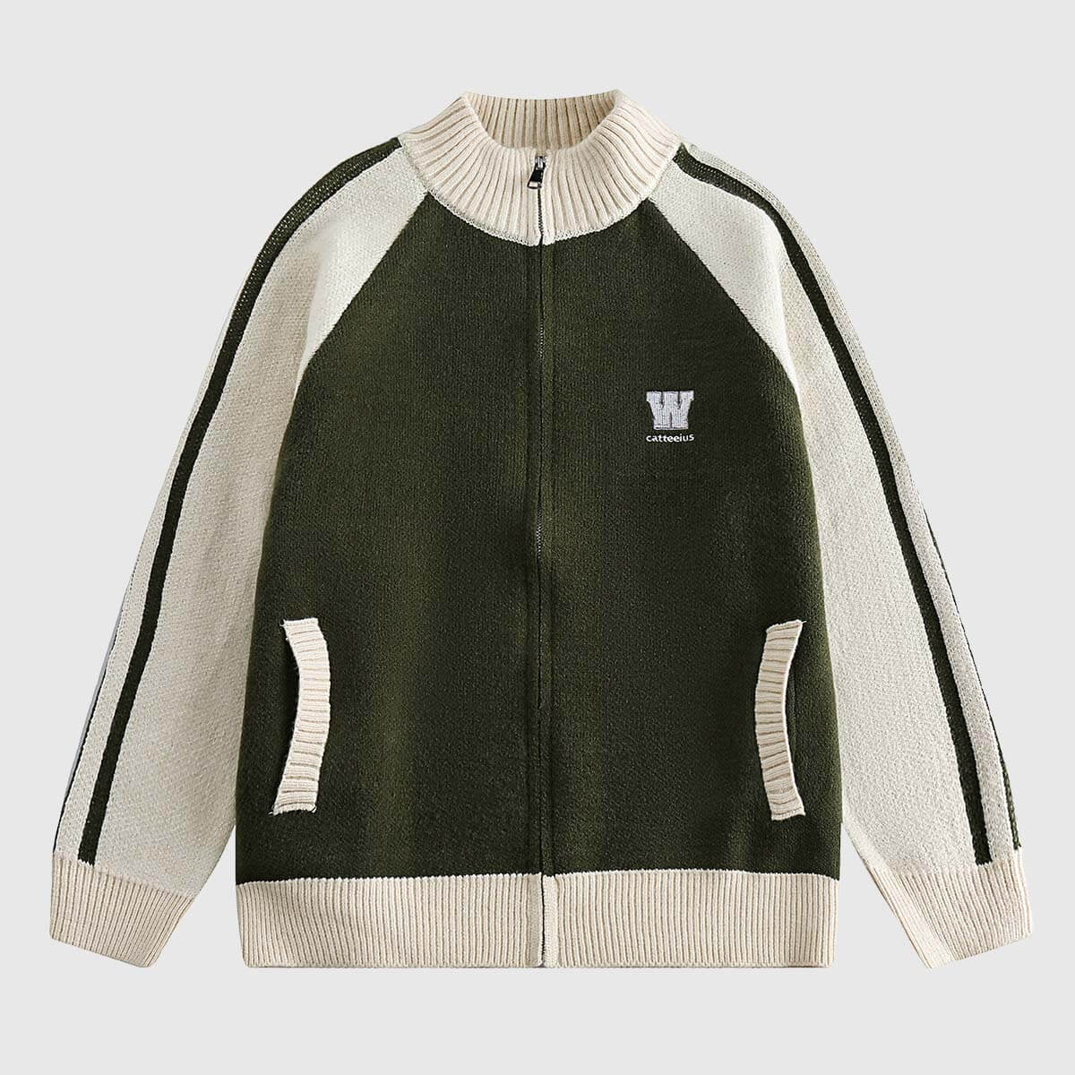 Style Core Aesthetics, New Style Trends Colorblock Raglan Zip-Up Sweaters