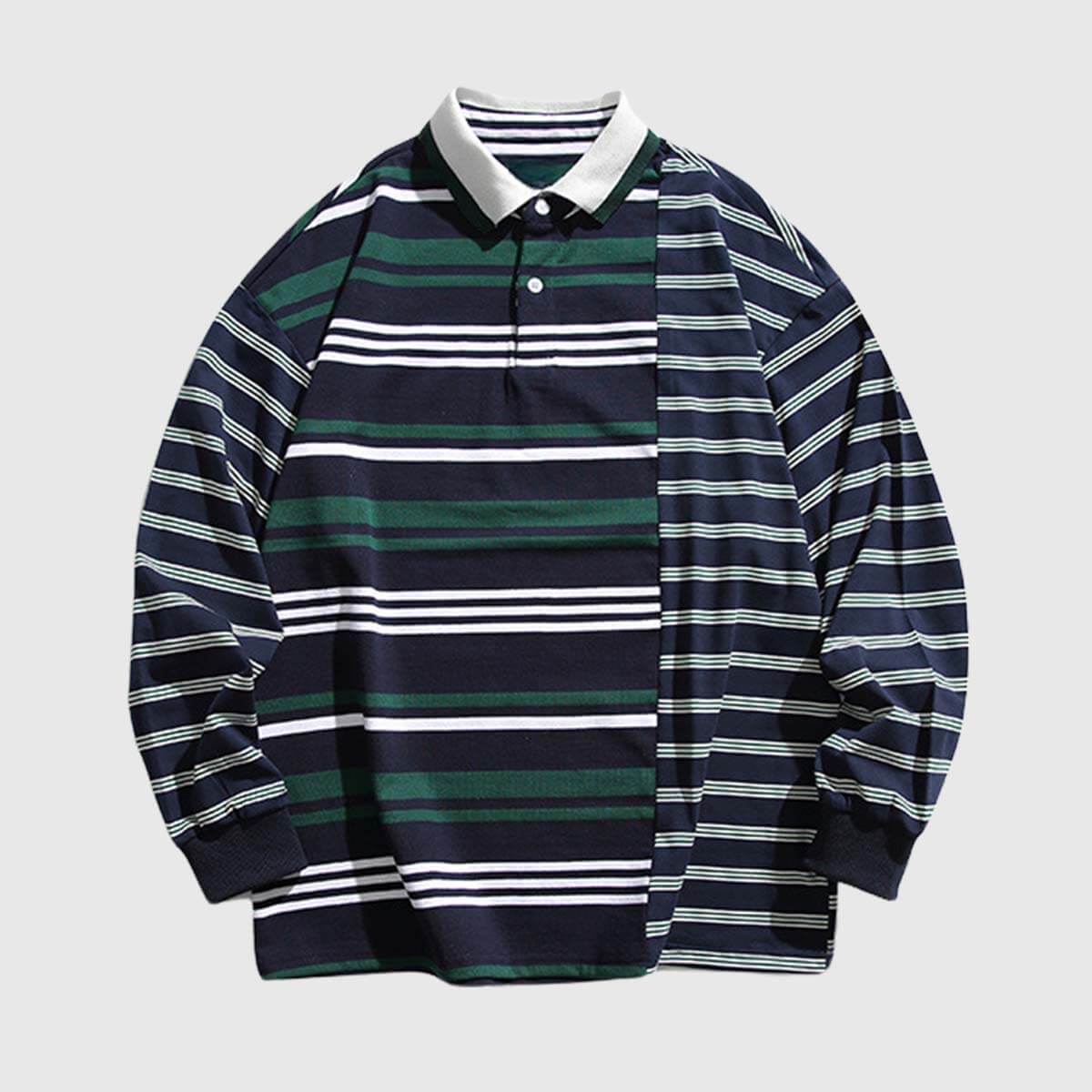 Style Core Aesthetics, New Style Trends Colorblock Striped Polo Shirt