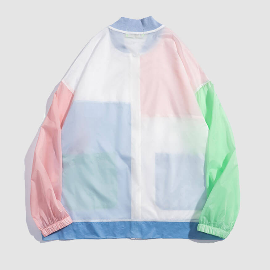 Style Core Aesthetics, New Style Trends Contrast Color Patchwork Sunproof QD Jacket