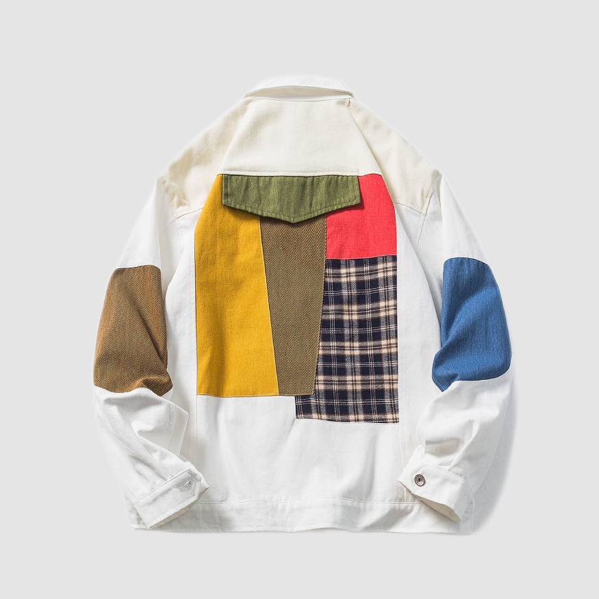Style Core Aesthetics, New Style Trends Contrast Patchwork Jacket