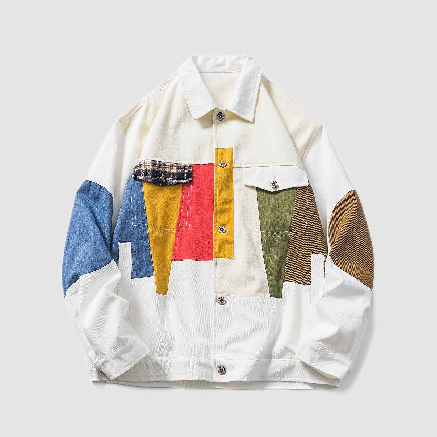 Style Core Aesthetics, New Style Trends Contrast Patchwork Jacket