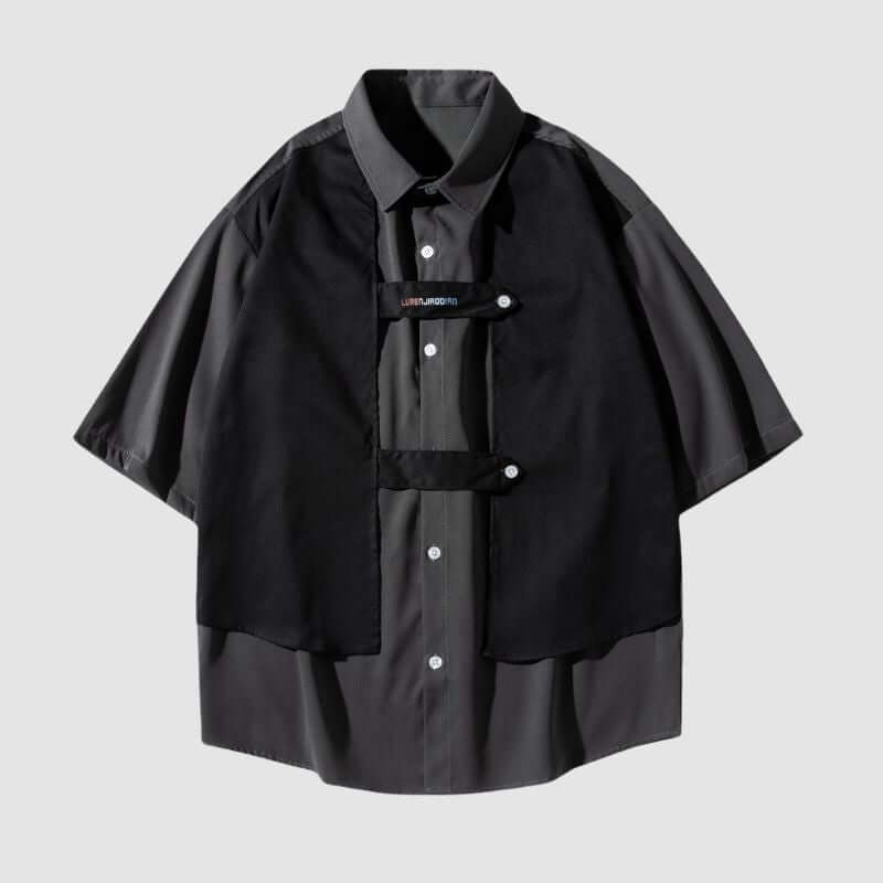 Style Core Aesthetics, New Style Trends Contrast Patchwork Shirts