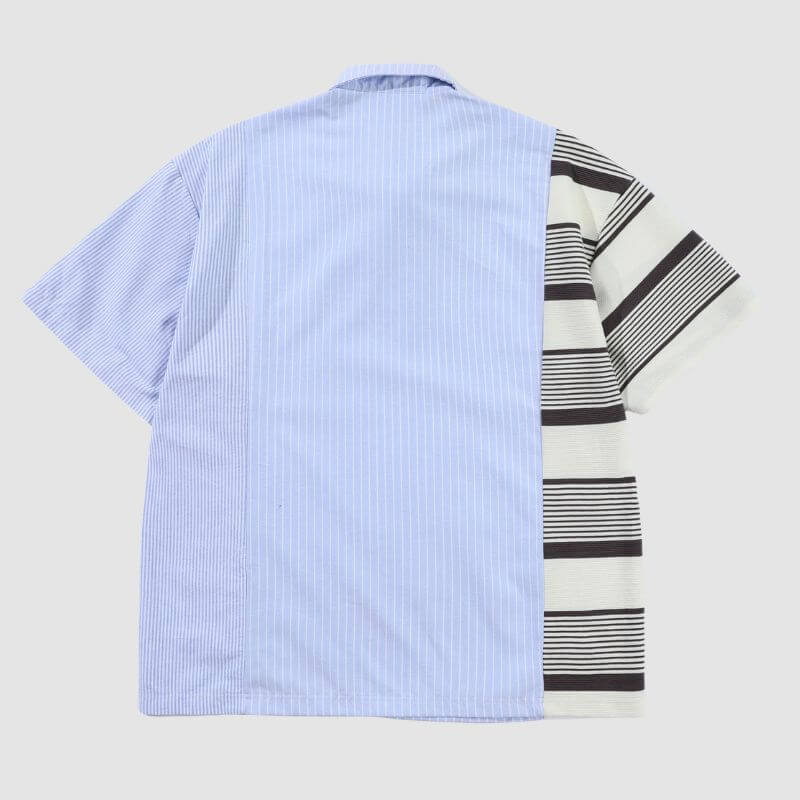 Style Core Aesthetics, New Style Trends Contrast Stripe Patchwork Shirts
