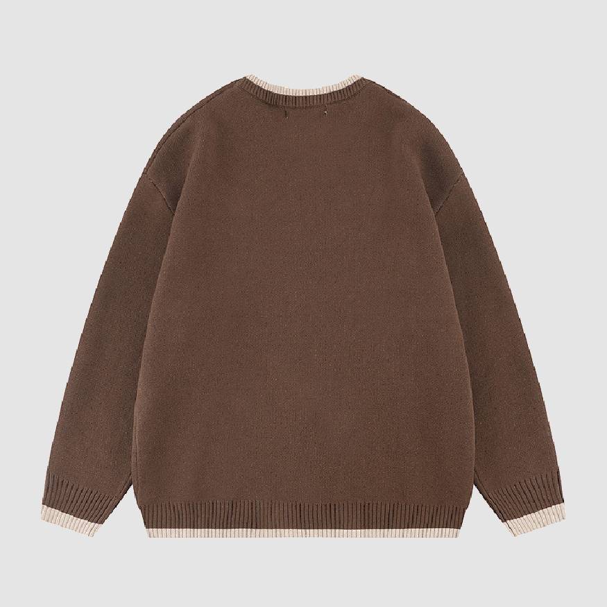Style Core Aesthetics, New Style Trends Cute Bear Print Sweater + Bear Mini Bag