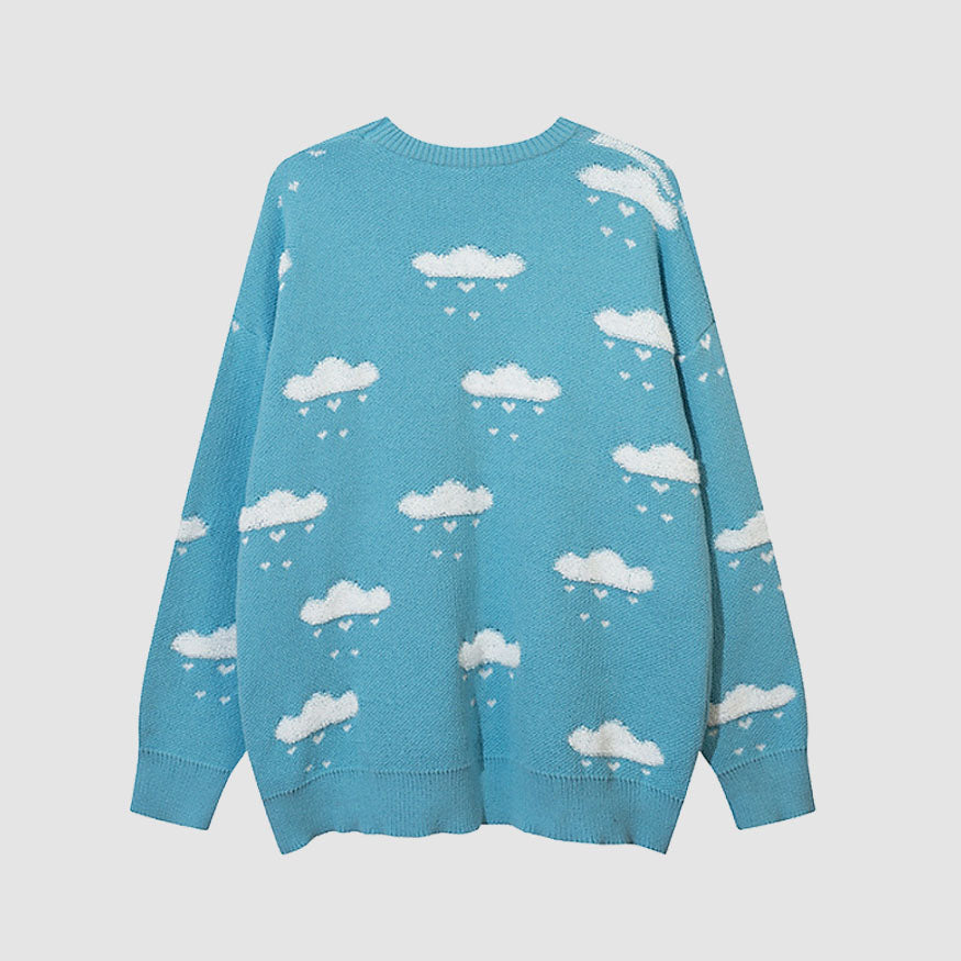 Style Core Aesthetics, New Style Trends Cute Raining Pattern Sweater