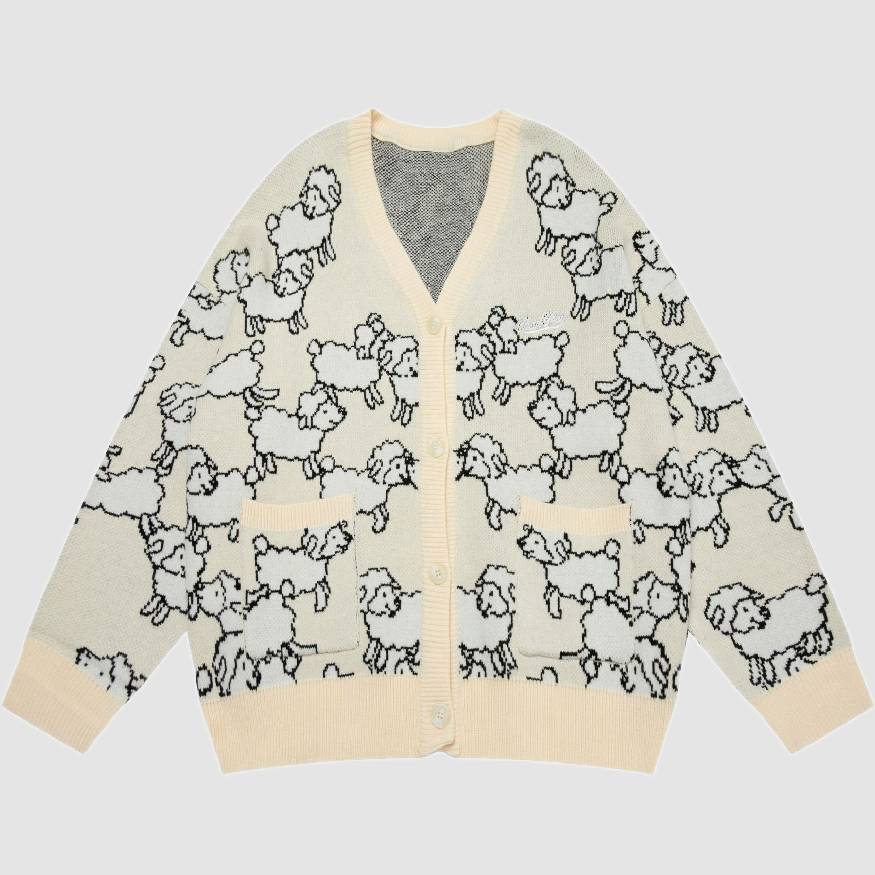 Style Core Aesthetics, New Style Trends Cute Sheep Cardigan