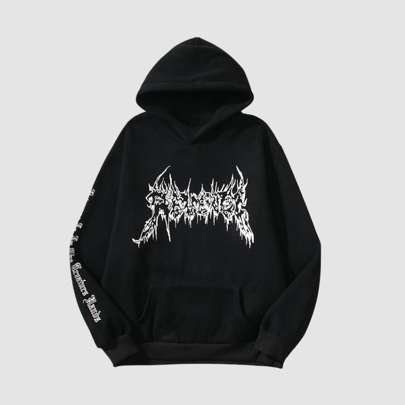 Style Core Aesthetics, New Style Trends Dark Style Skull Line Hoodies