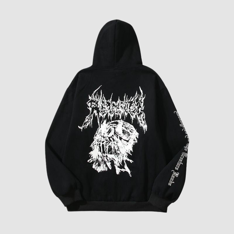 Style Core Aesthetics, New Style Trends Dark Style Skull Line Hoodies