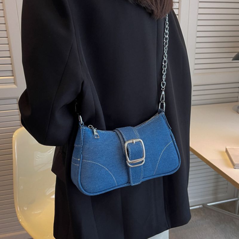 Style Core Aesthetics, New Style Trends Denim Shoulder Baguette Bag