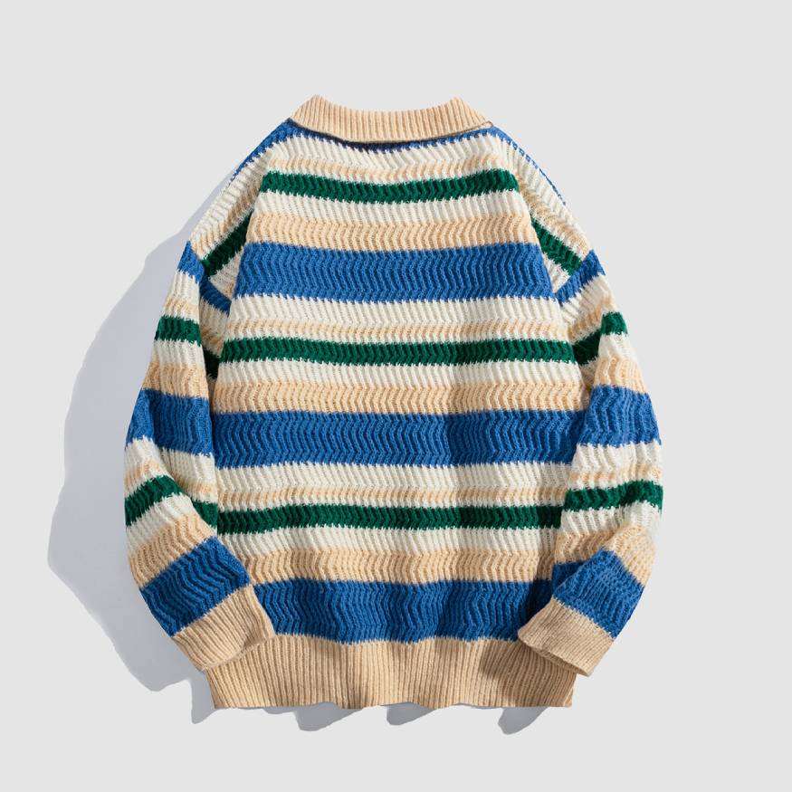 Style Core Aesthetics, New Style Trends Detachable Drawing Striped Sweater
