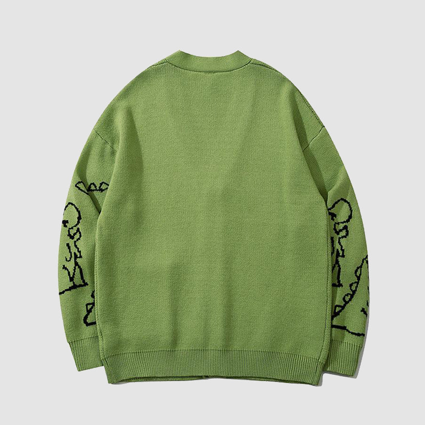 Style Core Aesthetics, New Style Trends Dinosaur Cardigan Sweater