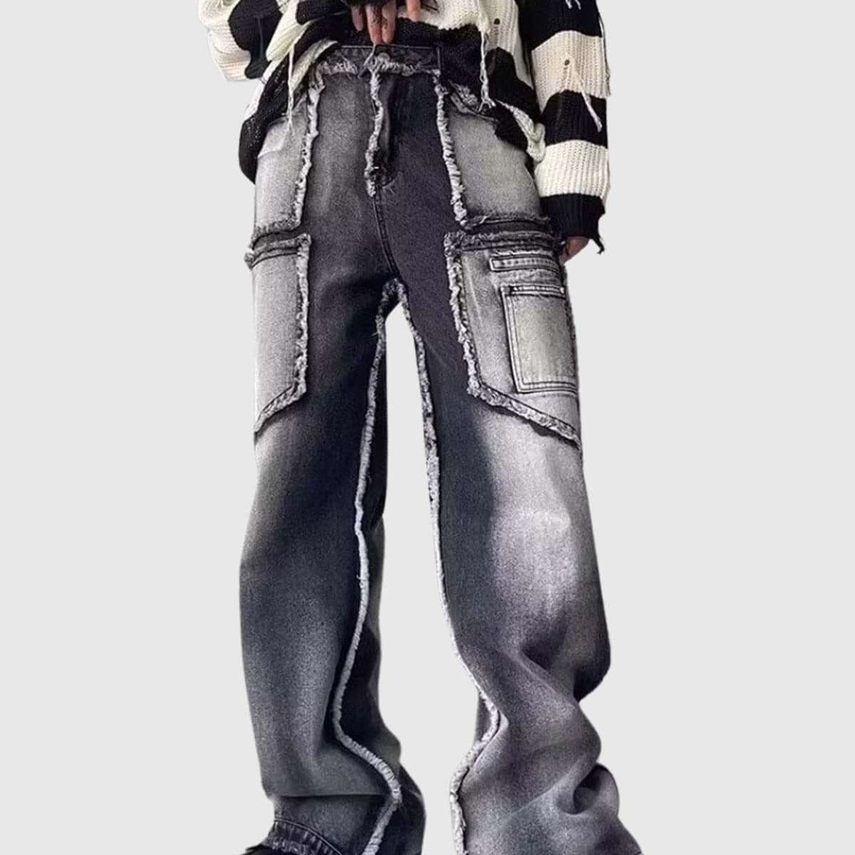 Style Core Aesthetics, New Style Trends Distressed Denim Cargo Pants