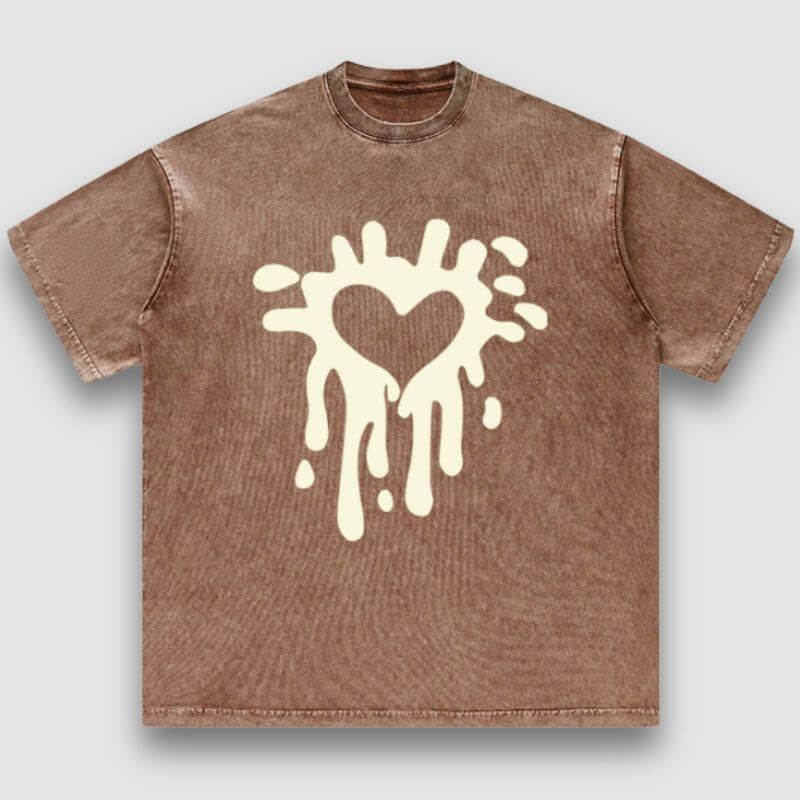 Style Core Aesthetics, New Style Trends Distressed Heart Print Tee