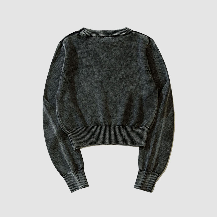 Style Core Aesthetics, New Style Trends Distressed Star Print Cropped Sweater
