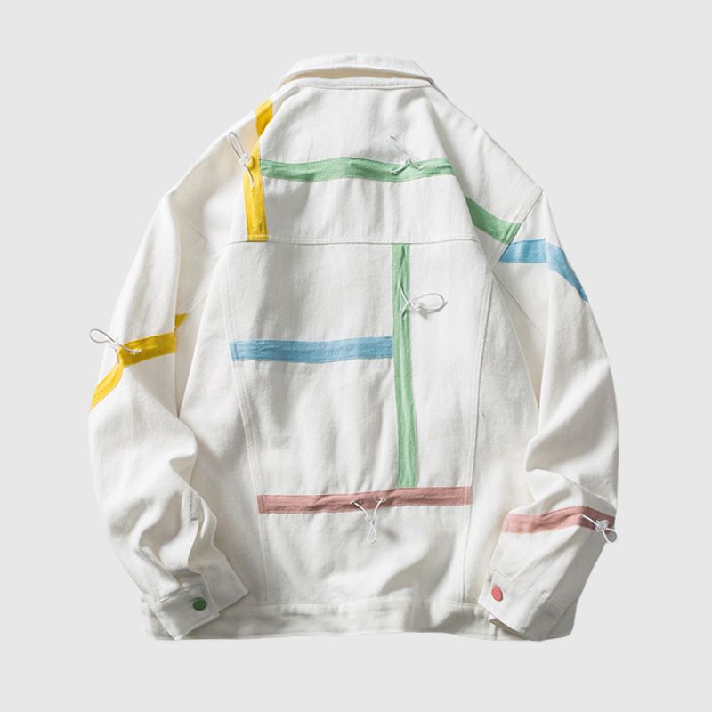 Style Core Aesthetics, New Style Trends Dopamine Colorblock Tape-Paneled Jacket
