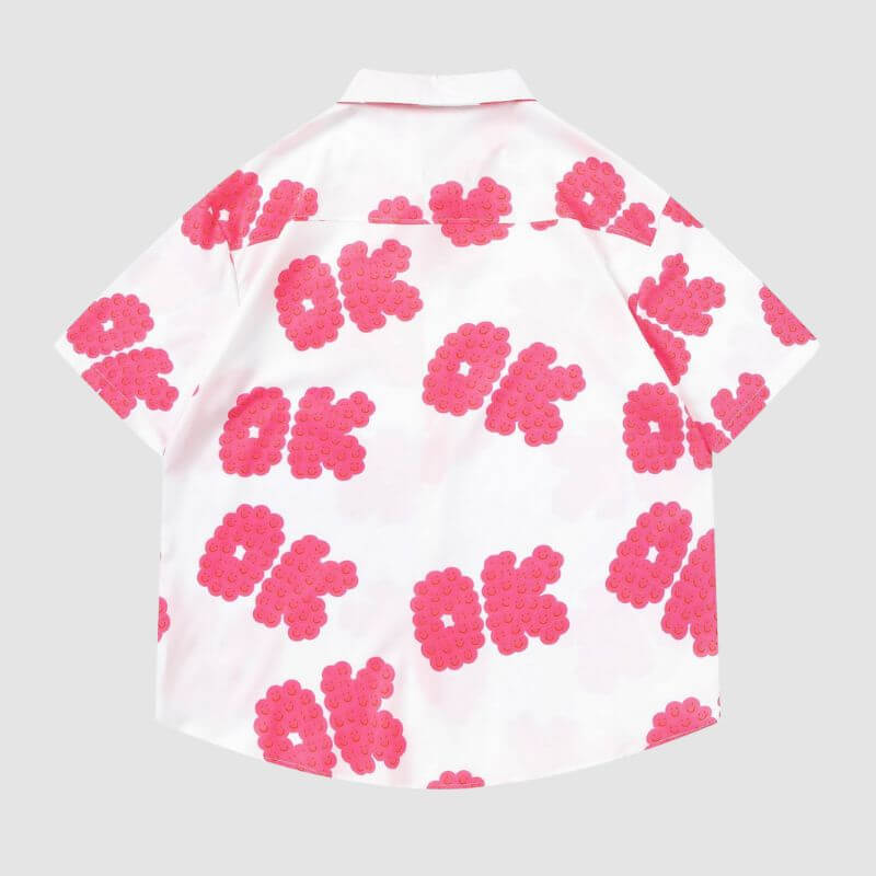Style Core Aesthetics, New Style Trends Dopamine 'OK' Print Shirts