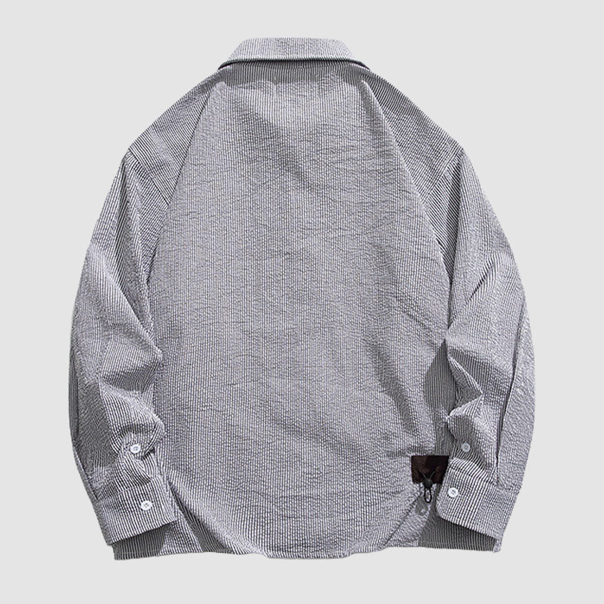 Style Core Aesthetics, New Style Trends Drawstring Pocket Stripe Shirts