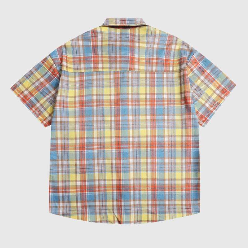 Style Core Aesthetics, New Style Trends Embroidered Bear Plaid Shirt