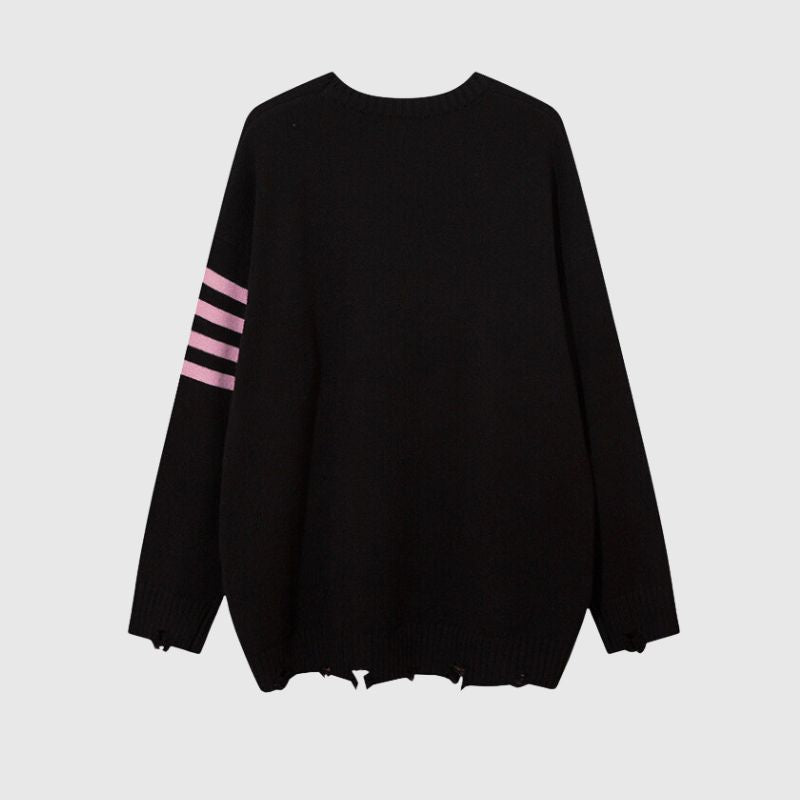 Style Core Aesthetics, New Style Trends Embroidered Strawberry Jacquard Sweater