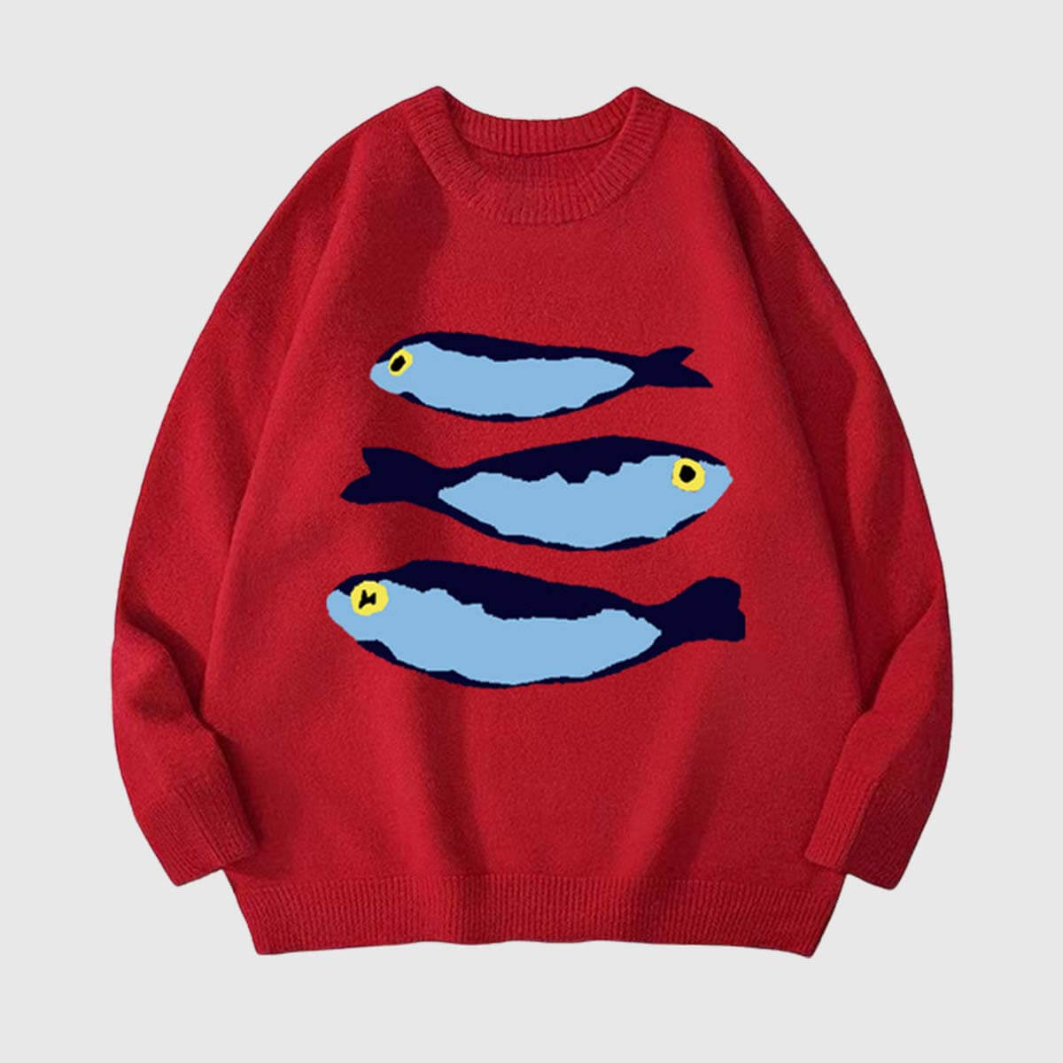 Style Core Aesthetics, New Style Trends Fluffy Knit  Fish Sweater