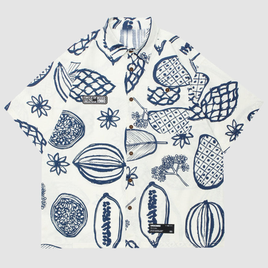 Style Core Aesthetics, New Style Trends Fruit Graffiti Summer Shirt