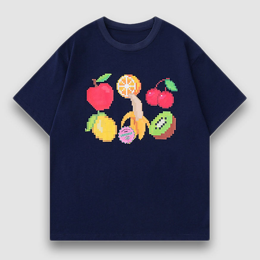 Style Core Aesthetics, New Style Trends Fruit Pixel Art Print Tee