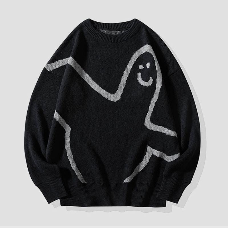 Style Core Aesthetics, New Style Trends Funny Line Pattern Design Pullover