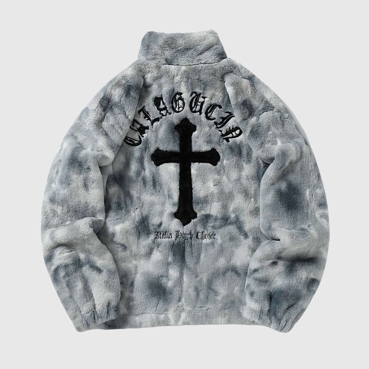 Style Core Aesthetics, New Style Trends Fuzzy Tie-Dye Sherpa Padded Jacket