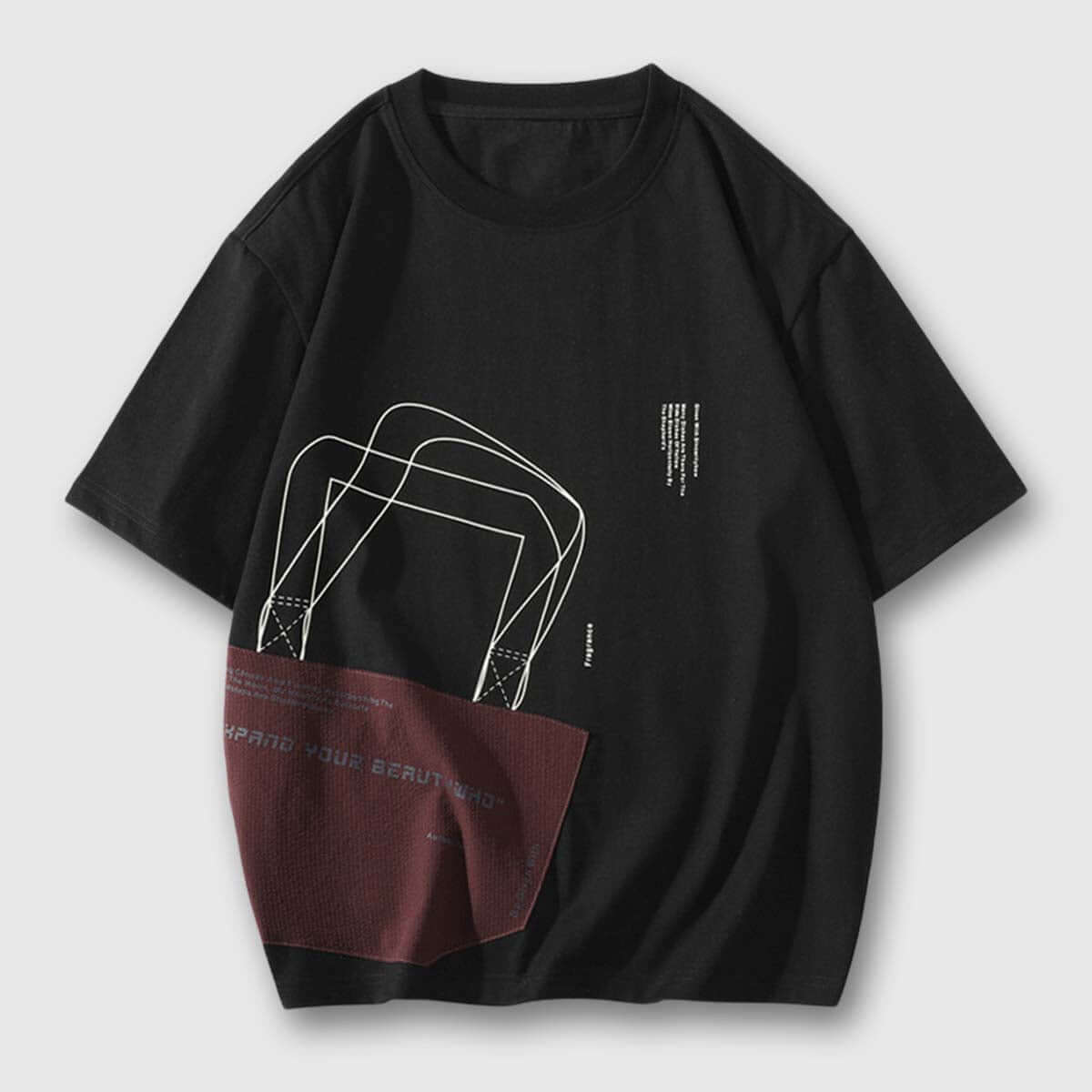 Style Core Aesthetics, New Style Trends Geometric Patchwork Tee