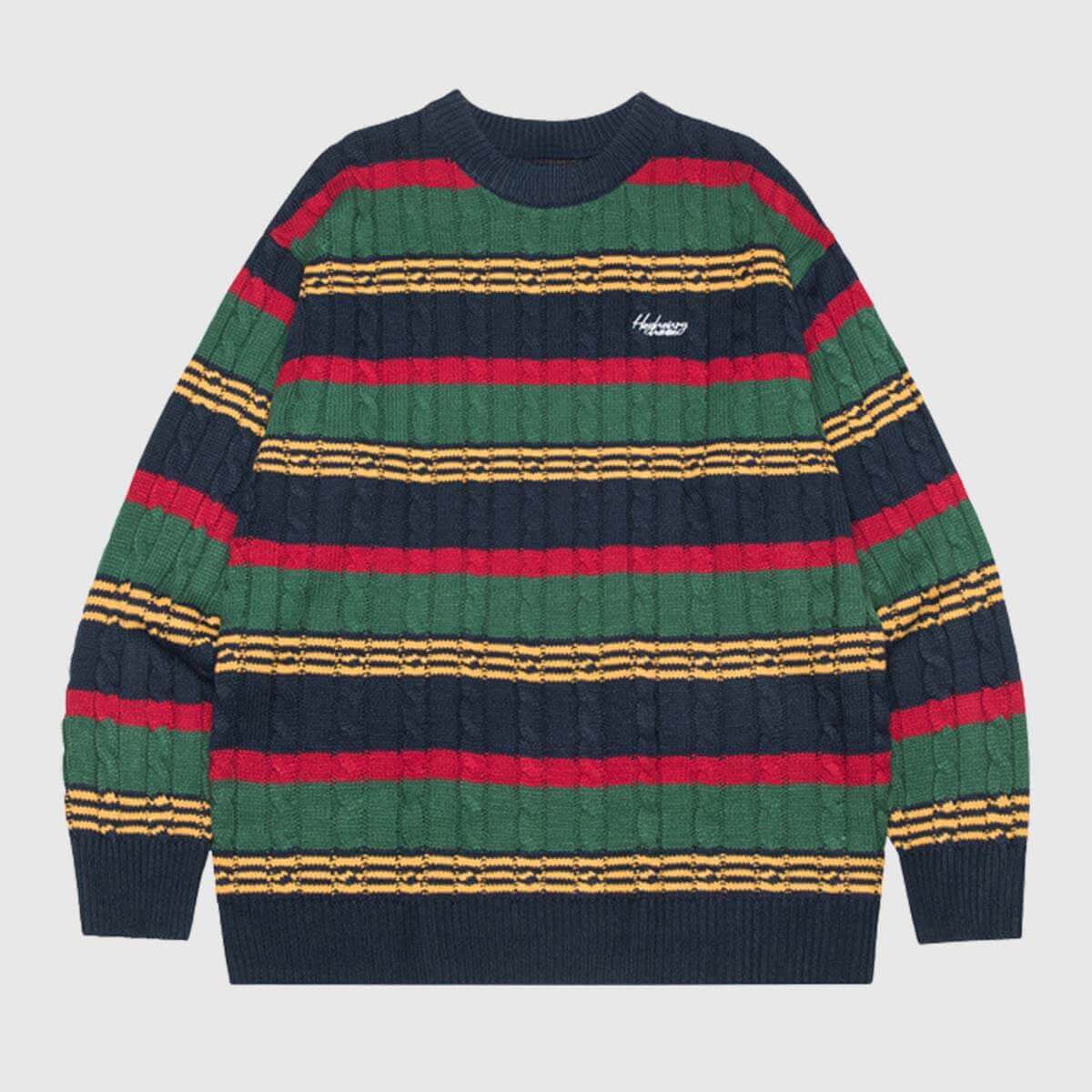 Style Core Aesthetics, New Style Trends Geometric Print Colorblock Sweater