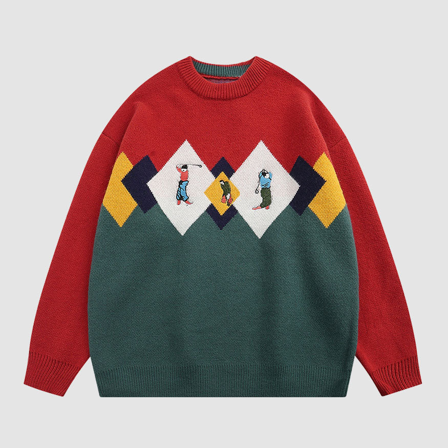Style Core Aesthetics, New Style Trends Golf & Argyle Pattern Sweater