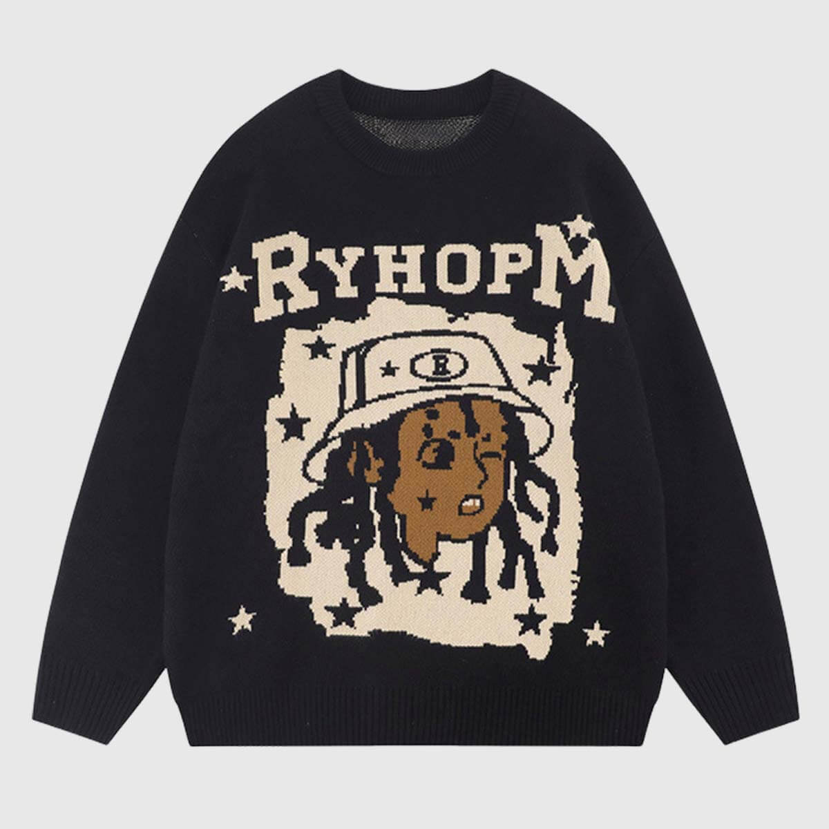 Style Core Aesthetics, New Style Trends Graphic Embroidered Knit Sweater