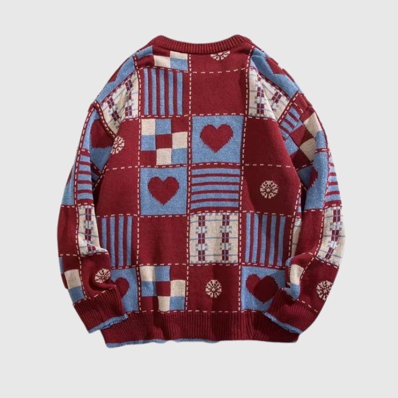 Style Core Aesthetics, New Style Trends Heart embroidered knitted sweater
