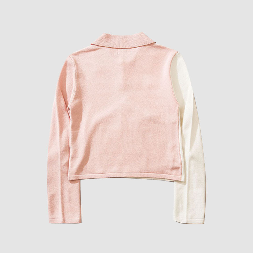 Style Core Aesthetics, New Style Trends Heart Hollow Out Lapel Knit Crop Top
