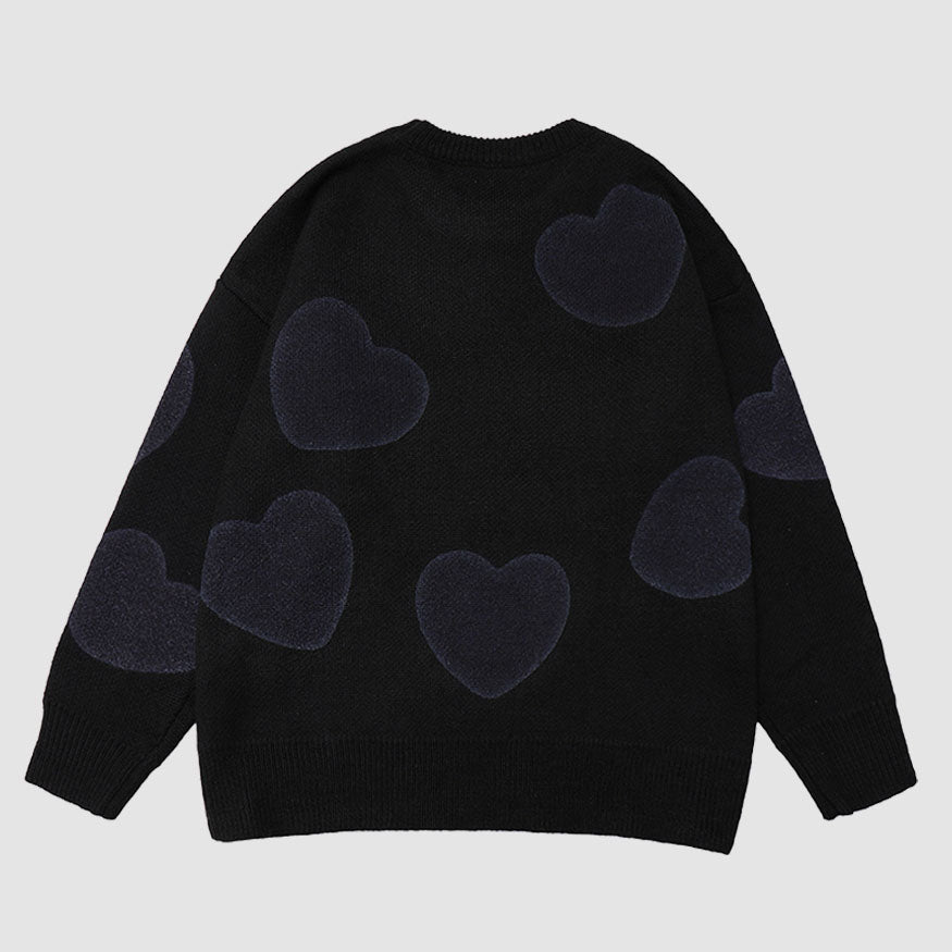 Style Core Aesthetics, New Style Trends Heart Pattern Jacquard Sweater