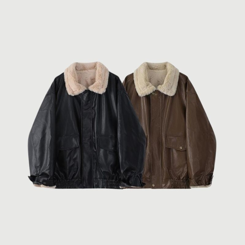 Style Core Aesthetics, New Style Trends Heavyweight Zip-Up Vintage Motorcycle Leather Coat