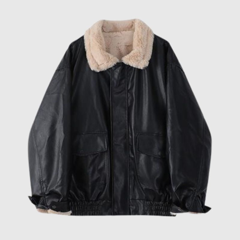 Style Core Aesthetics, New Style Trends Heavyweight Zip-Up Vintage Motorcycle Leather Coat