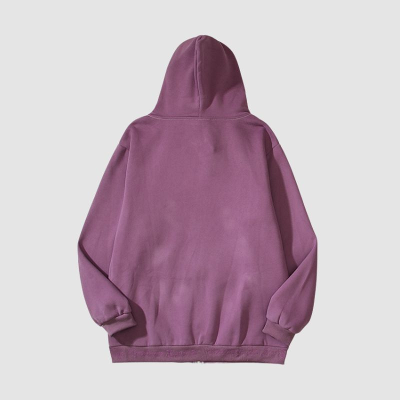 Style Core Aesthetics, New Style Trends Hip-Hop Embroidered Letter Casual Zip Hoodie
