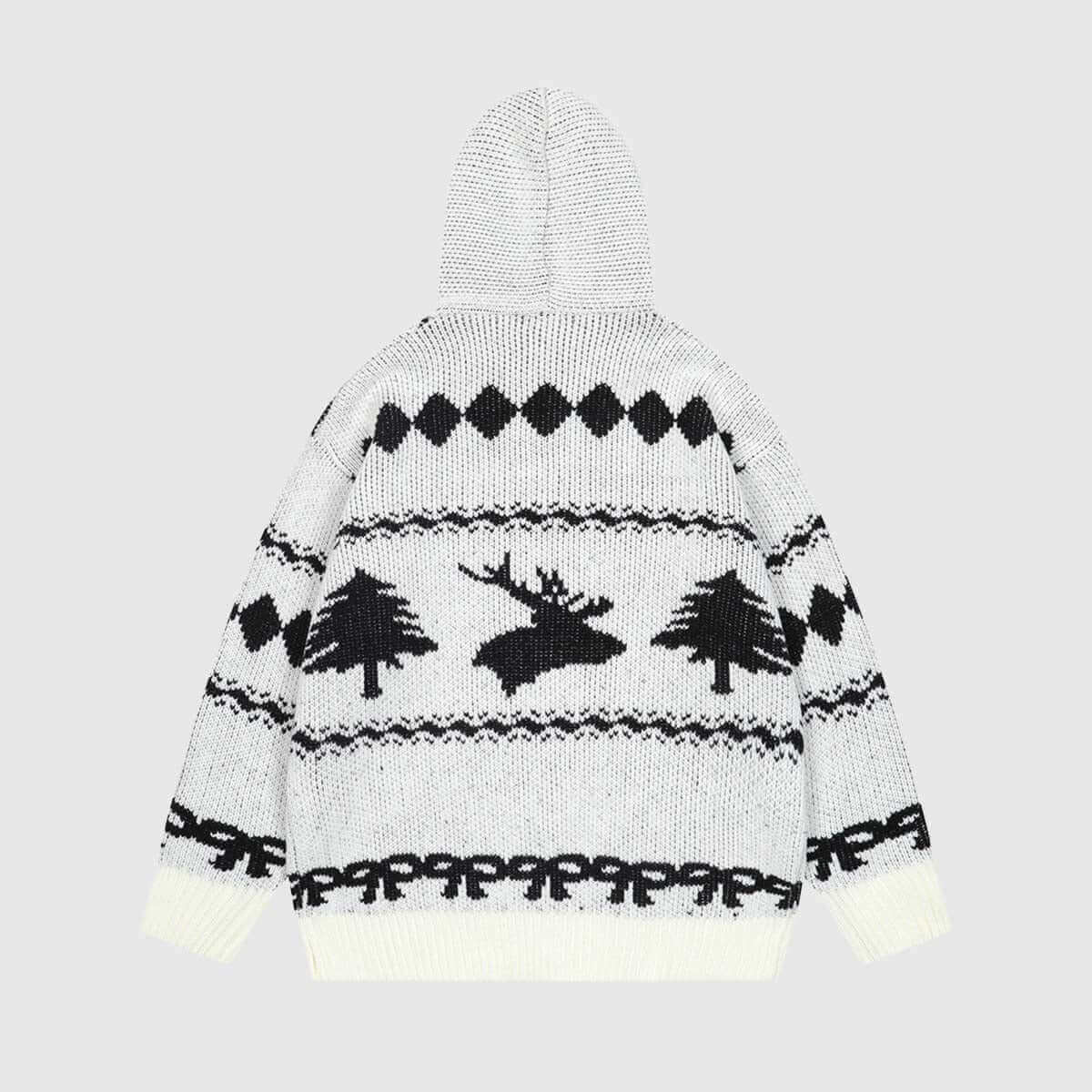 Style Core Aesthetics, New Style Trends Hooded Christmas Knit Cardigan
