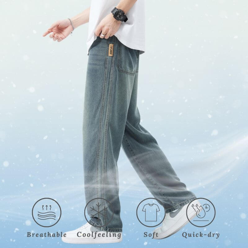 Style Core Aesthetics, New Style Trends Ice Silk Straight Jeans