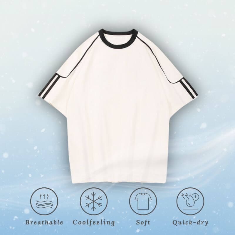 Style Core Aesthetics, New Style Trends Ice Silk Stripe Contrast Tee