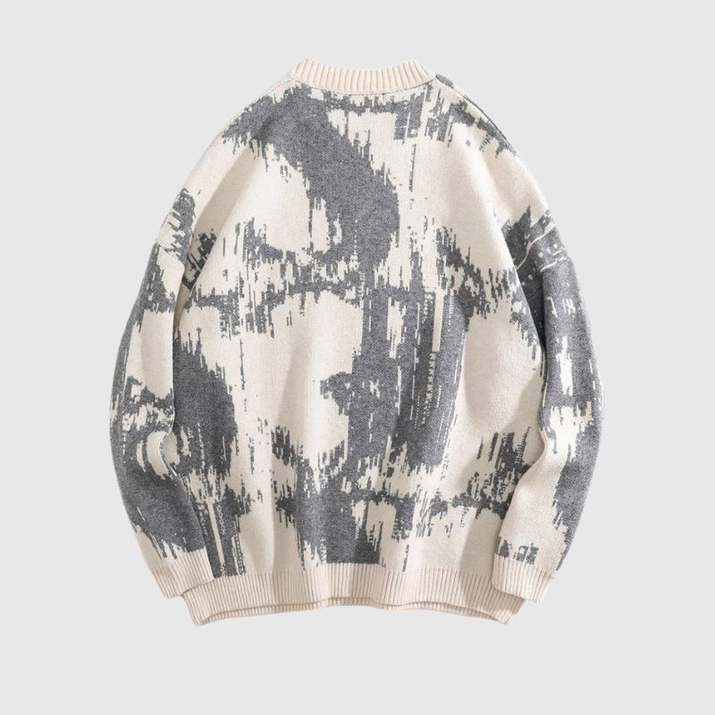 Style Core Aesthetics, New Style Trends Individualistic Tie-Dye Letter Print Sweater