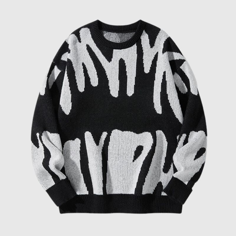 Style Core Aesthetics, New Style Trends Irregular Color Contrast Design Pullover