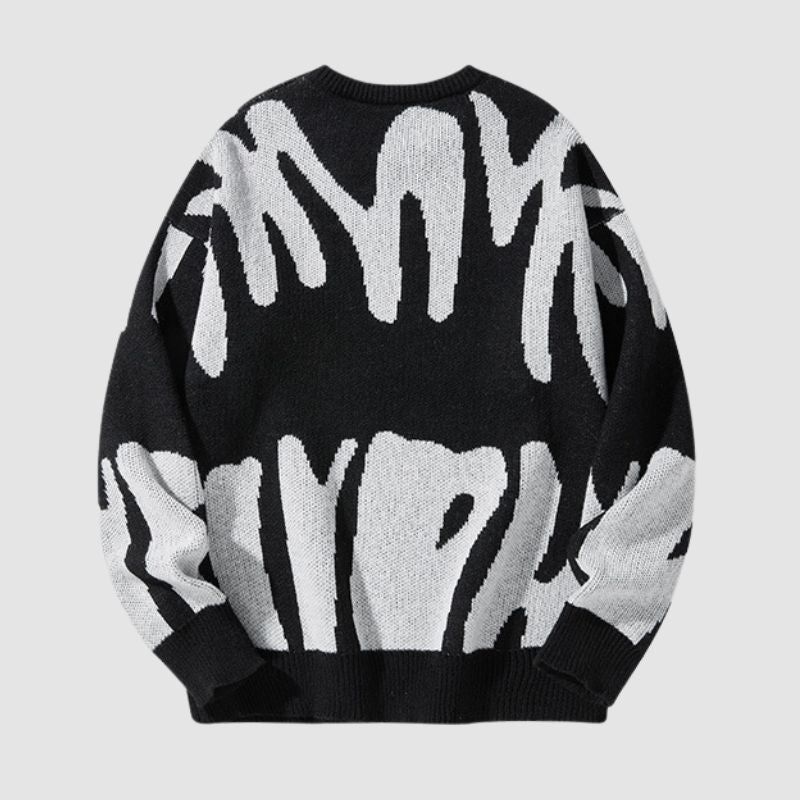 Style Core Aesthetics, New Style Trends Irregular Color Contrast Design Pullover