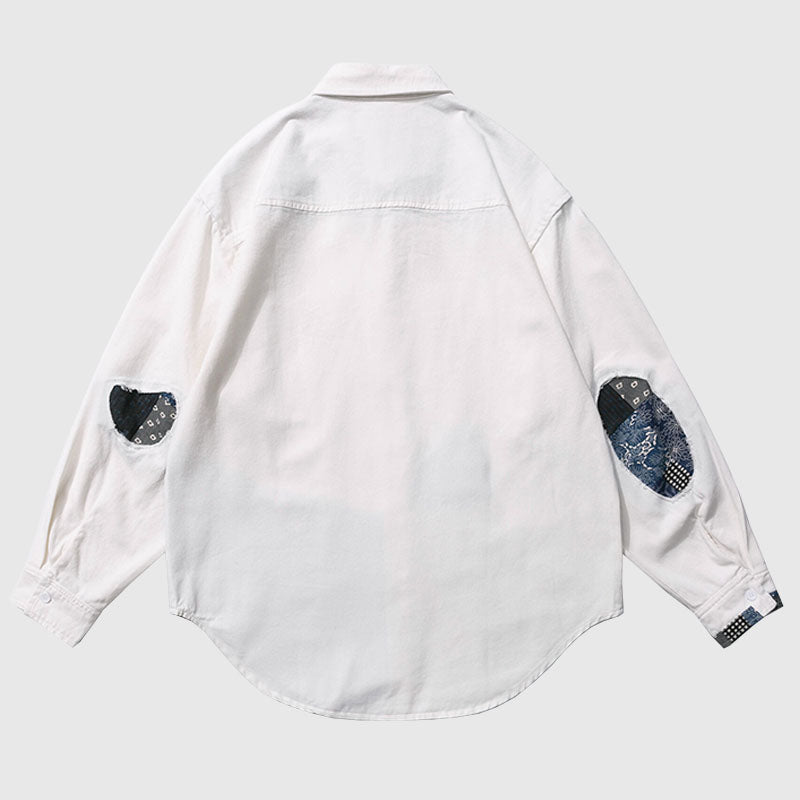 Style Core Aesthetics, New Style Trends Irregular Paisley Patchwork Shirts