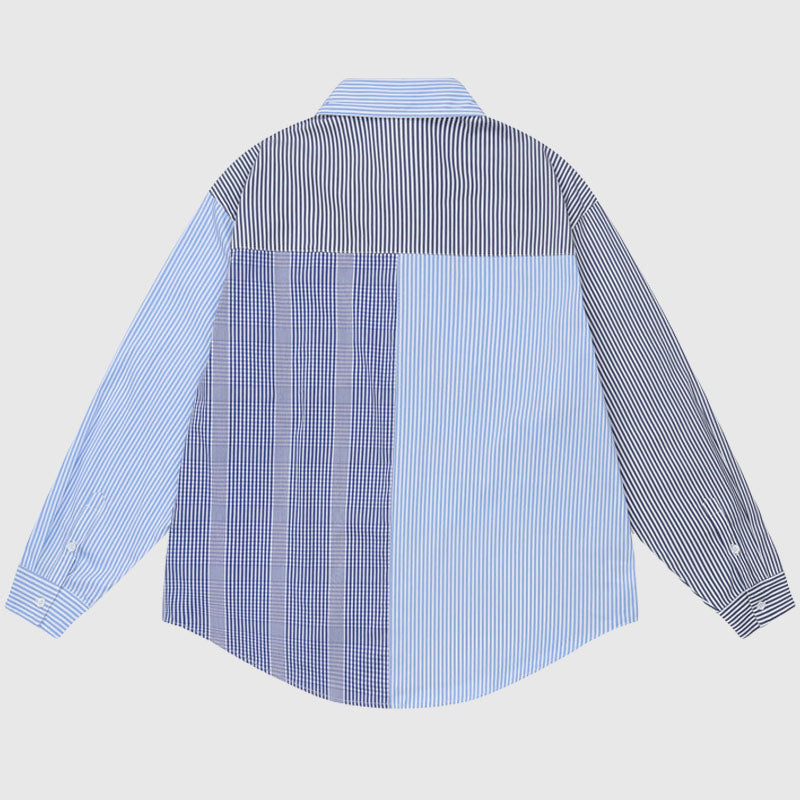 Style Core Aesthetics, New Style Trends Irregular Patch Stripe Shirts