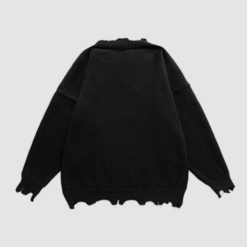 Style Core Aesthetics, New Style Trends Irregular Raw Edge Knit Pullover